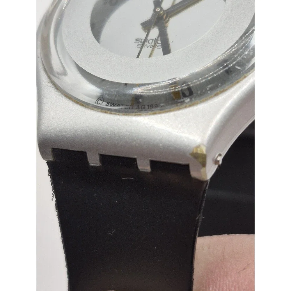 Vintage Swatch Swiss Made Silicone Back-Up GM140 Watch Wristwatch 1990
